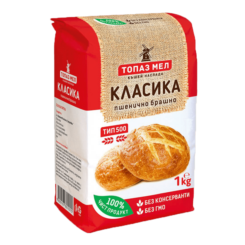 Топаз Мел пшенично брашно класика 1кг.