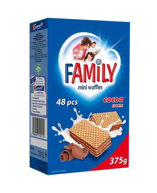 Вафли Family Какао 375гр. 48бр.